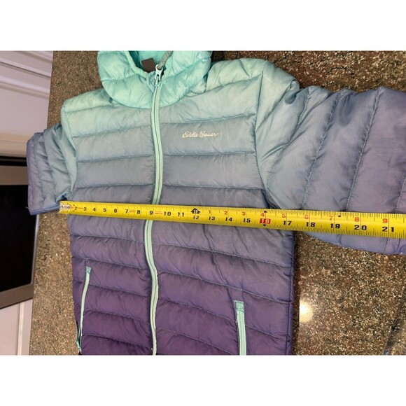 Eddie Bauer Girls  Jacket Size S 7/8 Dream Blue hombre puffy jacket - Picture 7 of 9